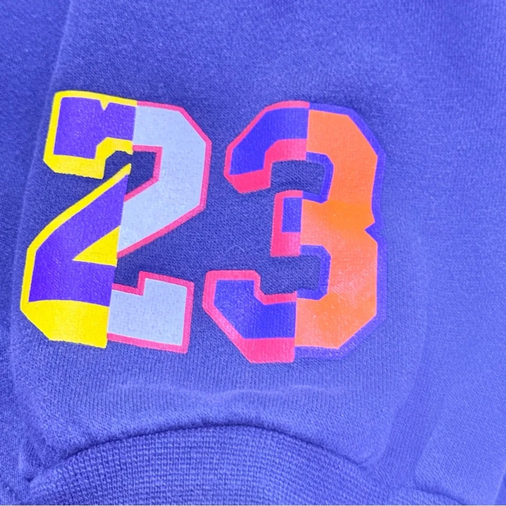Jordan Men's Multicolor Logo Hoodie - Black Pullover Sweatshirt - Size S